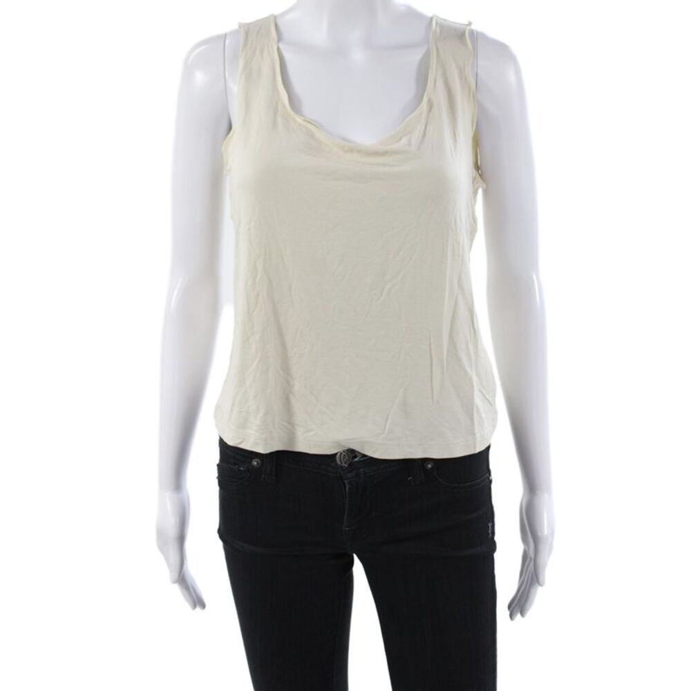 Armani Collezioni Women Beige Basic Scoop Neck Tank Size 42